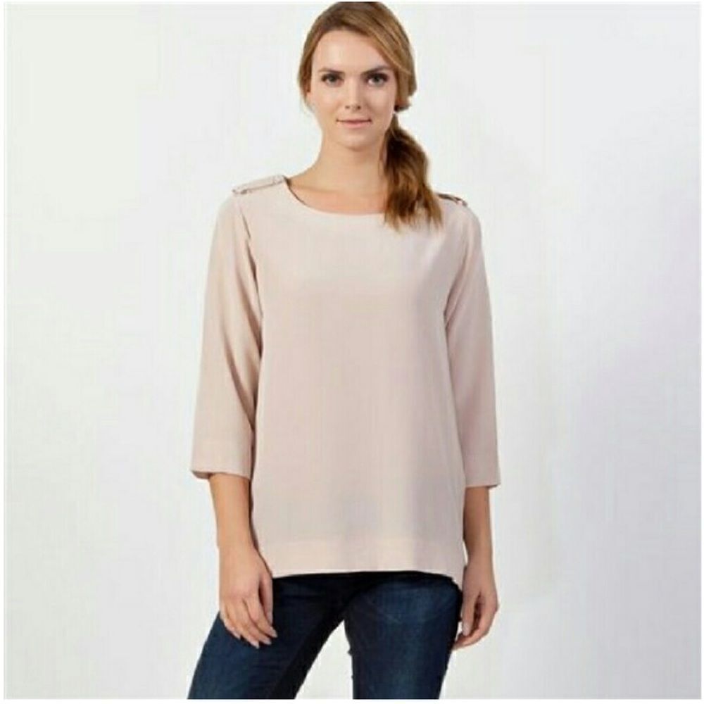 Lacoste 100% Silk Blush Pink Blouse